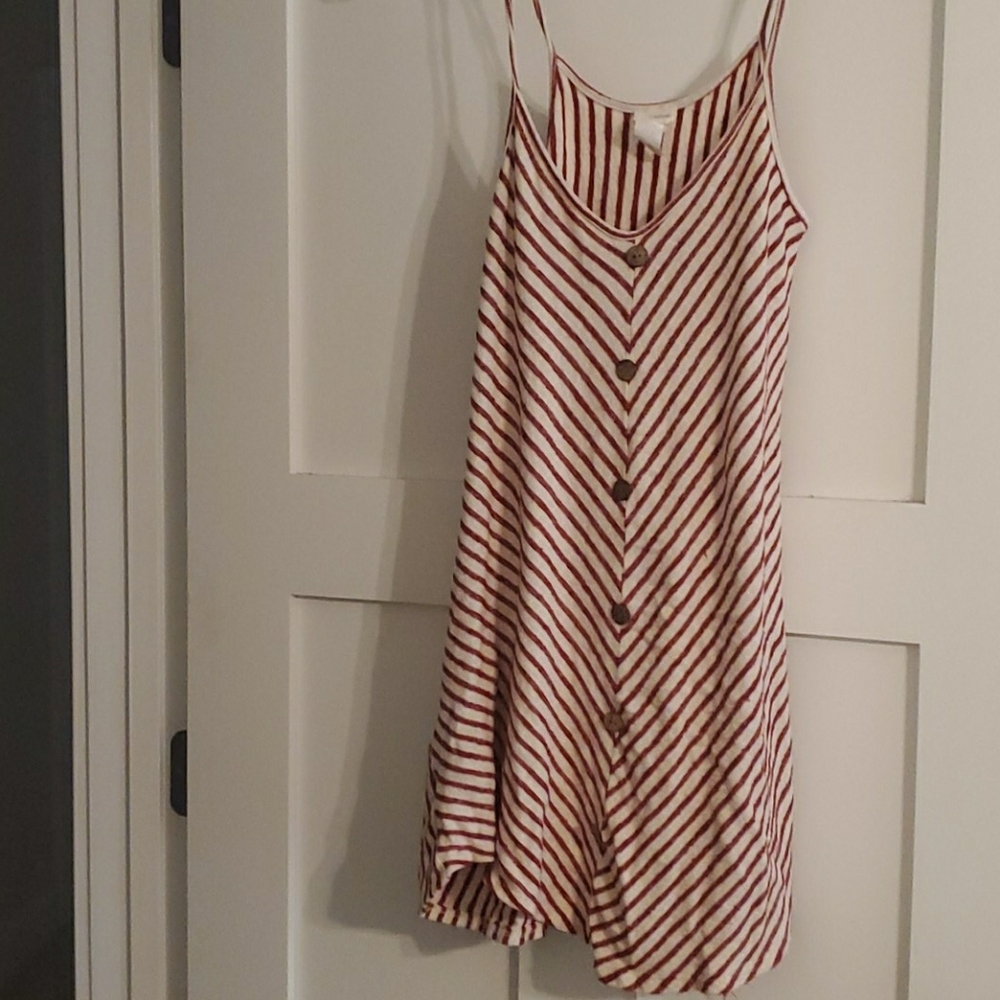 Red & White Striped Dress